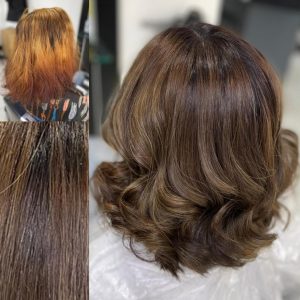 Colour Correction from home bleach to brunette