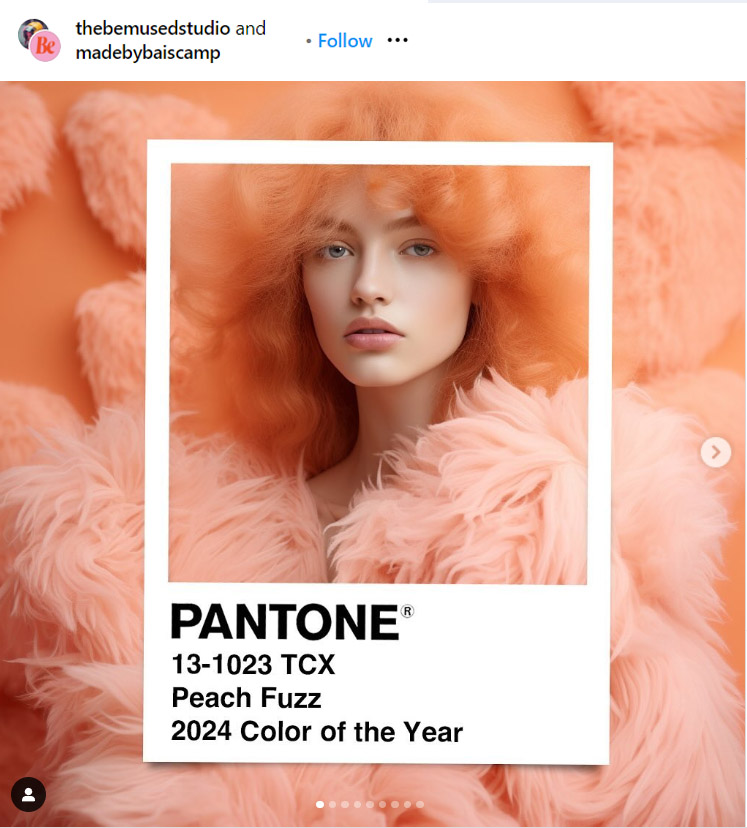 peach fuzz pantone colour of the year 2024 Award Winning Hair Salon