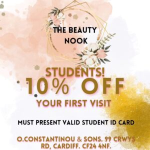 10% off for new students - The Beauty Nook Cardiff - at Simon Constantinou Hair Salon Cardiff