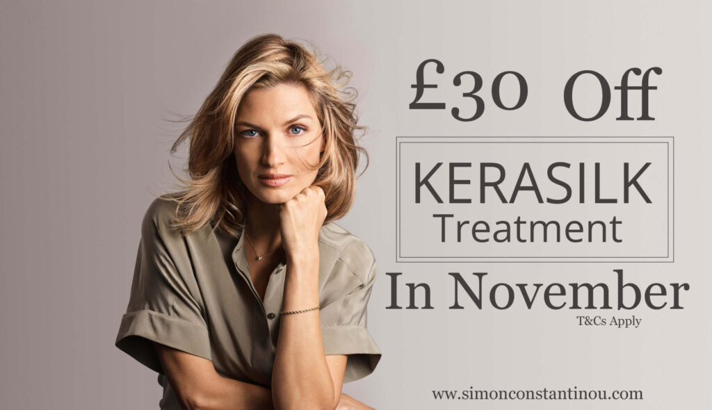 Kerasilk Smoothing Hair Treatment offer - Simon Constantinou Hairdressers Cardiff - NOV 2024