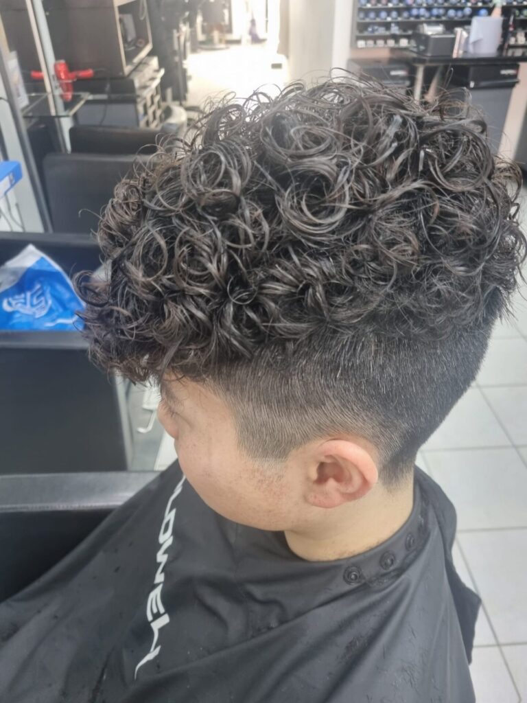 Men's perm by Nicola at Simon Constantinou Hair salon in Cathays, Cardiff