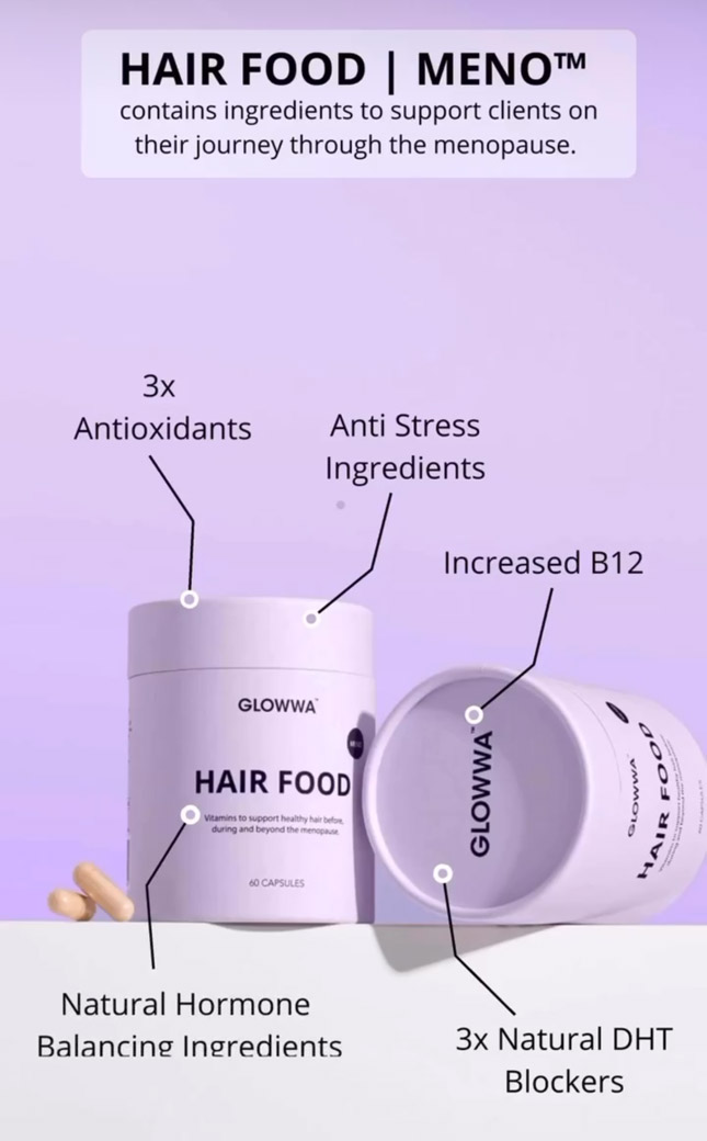 GLOWWA MENO hair and wellbeing supplement