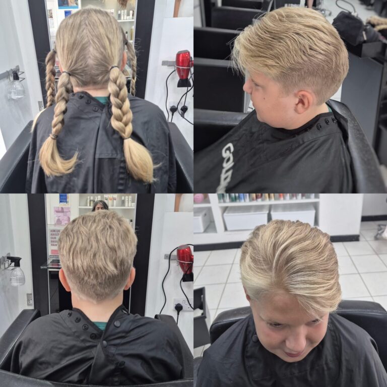 Boy's restyle Hair Cut from Long to Short Hair by Androulla at Simon Constantinou Barbers Cardiff