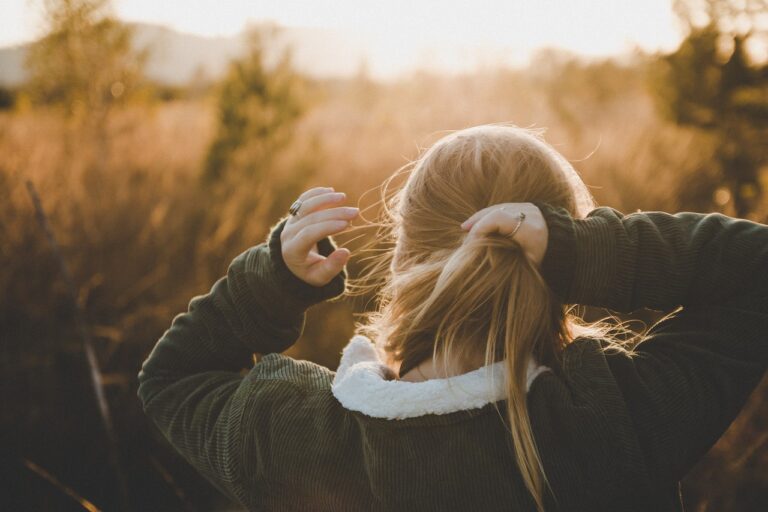 nature, girl, sunset