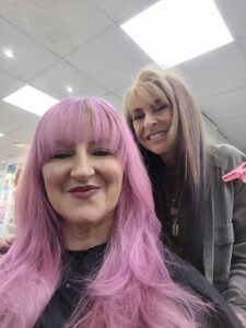 Purple Lilac Pink Hair by Karen at Simon Constantinou Hair Salon in Cathays, Cardiff