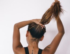 woman in black tank top