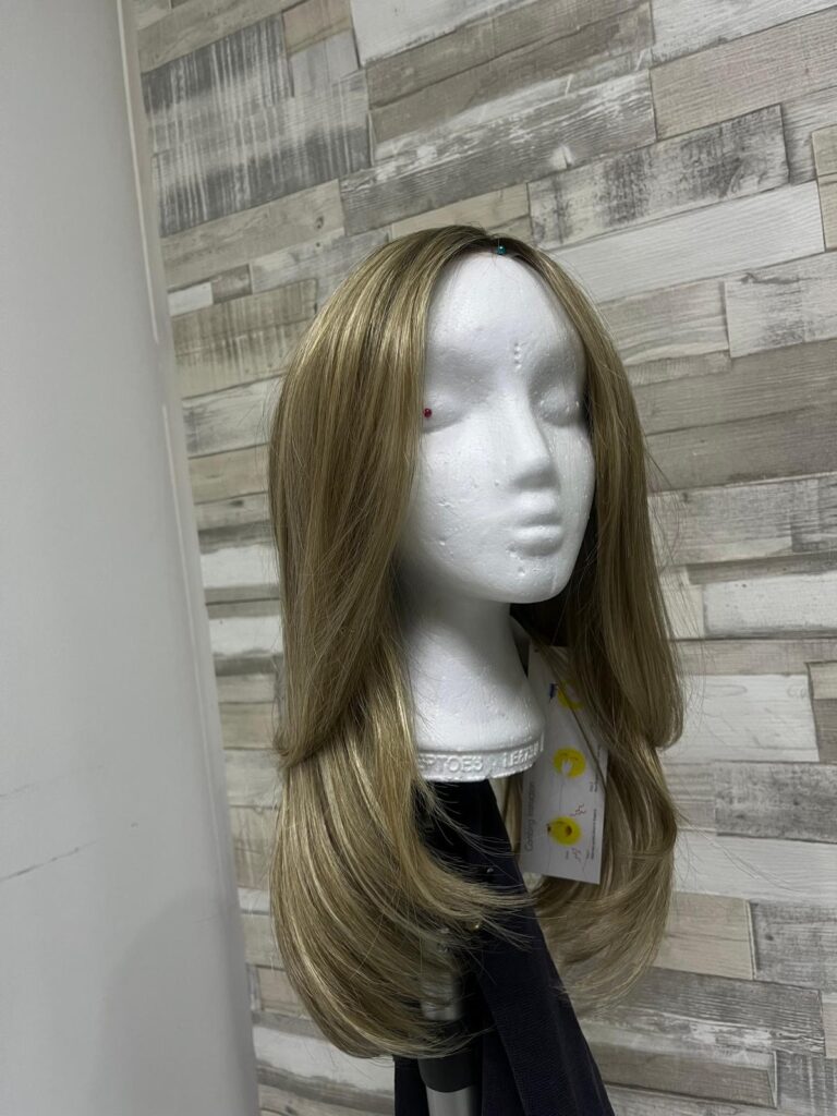 NHS wig upgrade range synthetic hair long wig at Simon Constantinou wig fitters Cardiff